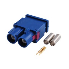 Fakra Z Dual Male Blue Solder Car GPS Antenna Connector for RG316 RG174 Cable