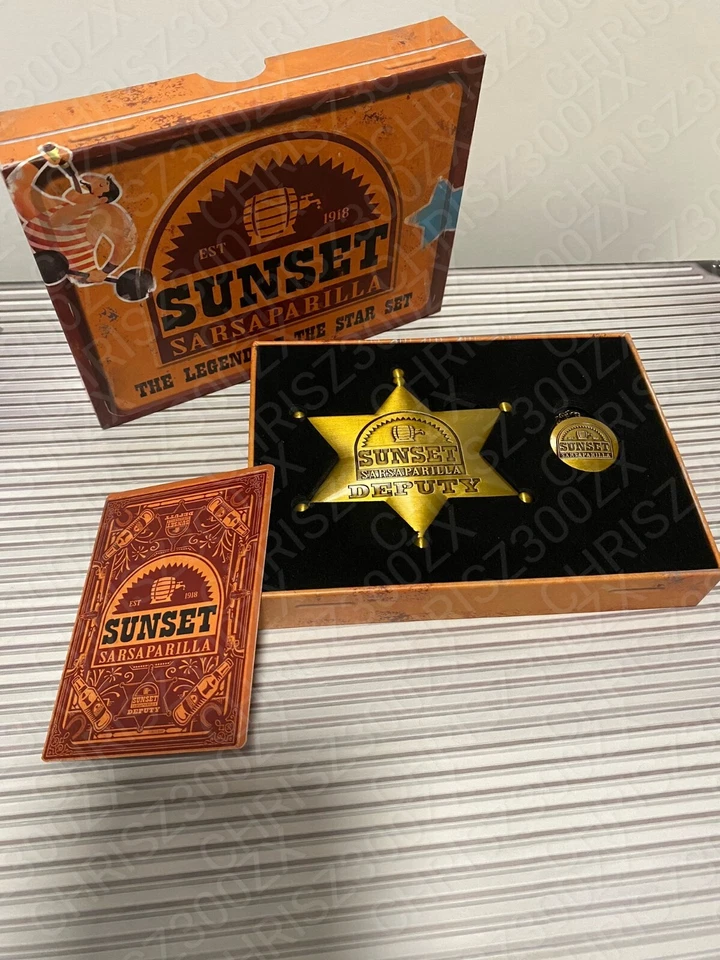 Fallout Sunset Sarsaparilla GID Dark Bottle Cap Necklace Poker Card Deputy Badge - Image 2 of 4