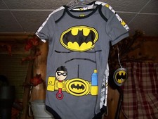 BATMAN INFANT ONE PIECE BOYS BODY SUIT SIZE 24 MONTHS COMIC BOOK HERO 2 PACK NEW