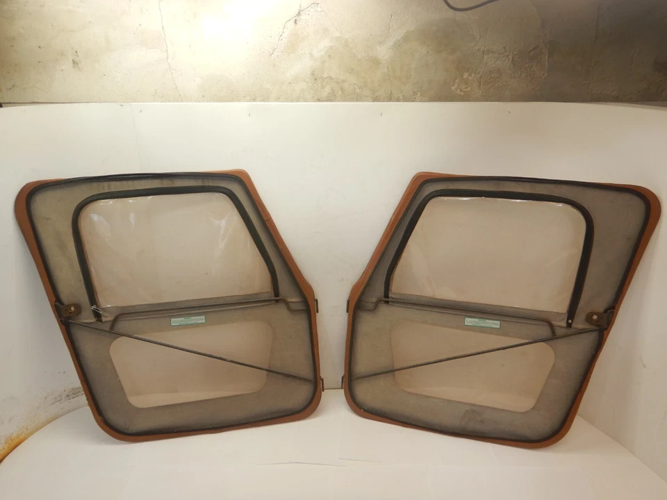 Jeep CJ CJ7 CJ8 76-86 OEM Nutmeg Full Soft Door Pair Clear Window 1 Piece Foto 2 de 4