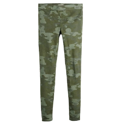 Girls Size 4 SO Pull-On Ultimate Jeggings in Green Camo Retail $32.00 - Picture 1 of 4