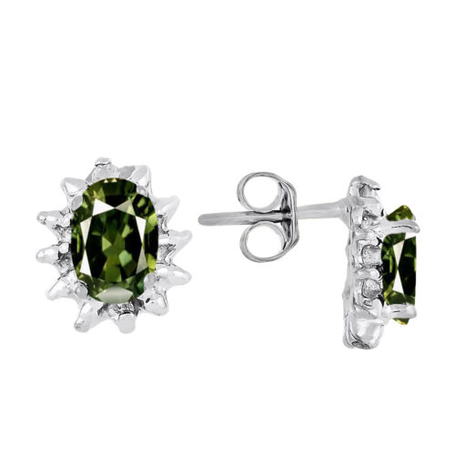Rylos 925 Silver Jewelry Set Garnet & Diamond 6X4MM Gem January Birthstone - Picture 2 of 4