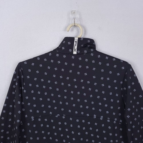 Ralph Lauren RLX Womens 1/4 Zip Pullover Jersey Zip Pockets Geometric Wicking L - Picture 6 of 16