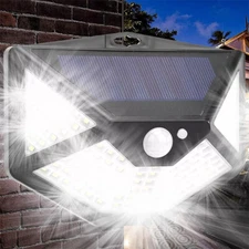 Solar Power 100 LED Lights PIR Motion Sensor Outdoor Security Lamp Wall US