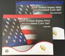 2015 Mint Set. Complete. 28 coin set. Includes 14 each "P" and "D" Mint