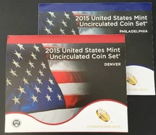 2015 Mint Set. Complete. 28 coin set. Includes 14 each "P" and "D" Mint