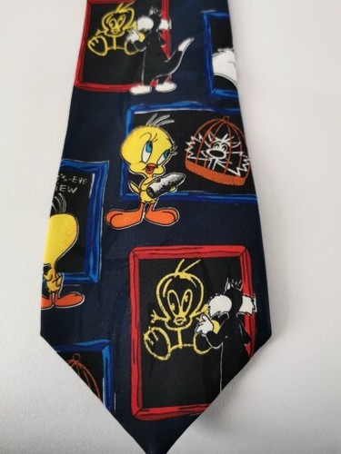 WARNER BROS LOONEY TUNES SYLVESTER AND TWEETY PIE TIE - Picture 2 of 4