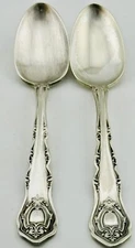Pattern Scroll Edge,1865 WM ROGERS MFG CO.Teaspoons 5 3/4" ,Silver Plate Ct.2