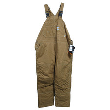 Carhartt FR Quick Duck Bib Overalls Mens 42x30 Brown Quilt Lined