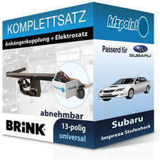 BRINK Anhängekupplung abnehmbar und E-Satz für Subaru Impreza Stufenheck 00- AHK