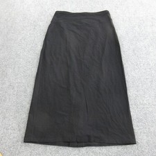 Eileen Fisher Skirt Womens PS Black Knit Long Pencil Elastic Waist Slit USA