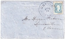 CSA #11, 10c Blue, crease and stains tied to cover by Concord Ten pmk