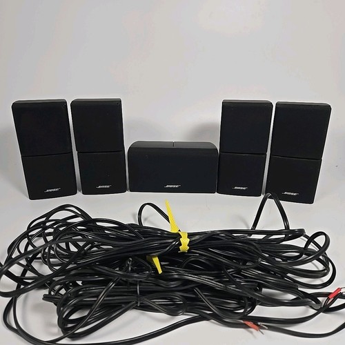 4 Bose double cube + center channel speakers acoustimass lifestyle wires 3 Spkrs