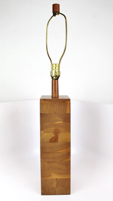 Vintage MCM, Mid Century Modern Martz, Marshall Studios Walnut Wood Lamp