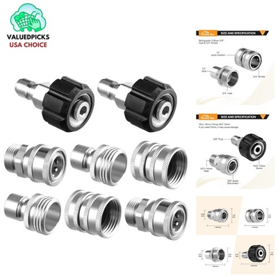 #ad #ad Essential Quick Connect Pressure Washer Adapter Set 5000 PSI 8 Pieces $50.99
