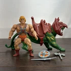 Vintage Mattel MOTU He Man And Battle Cat Complete 1981 Action Figure