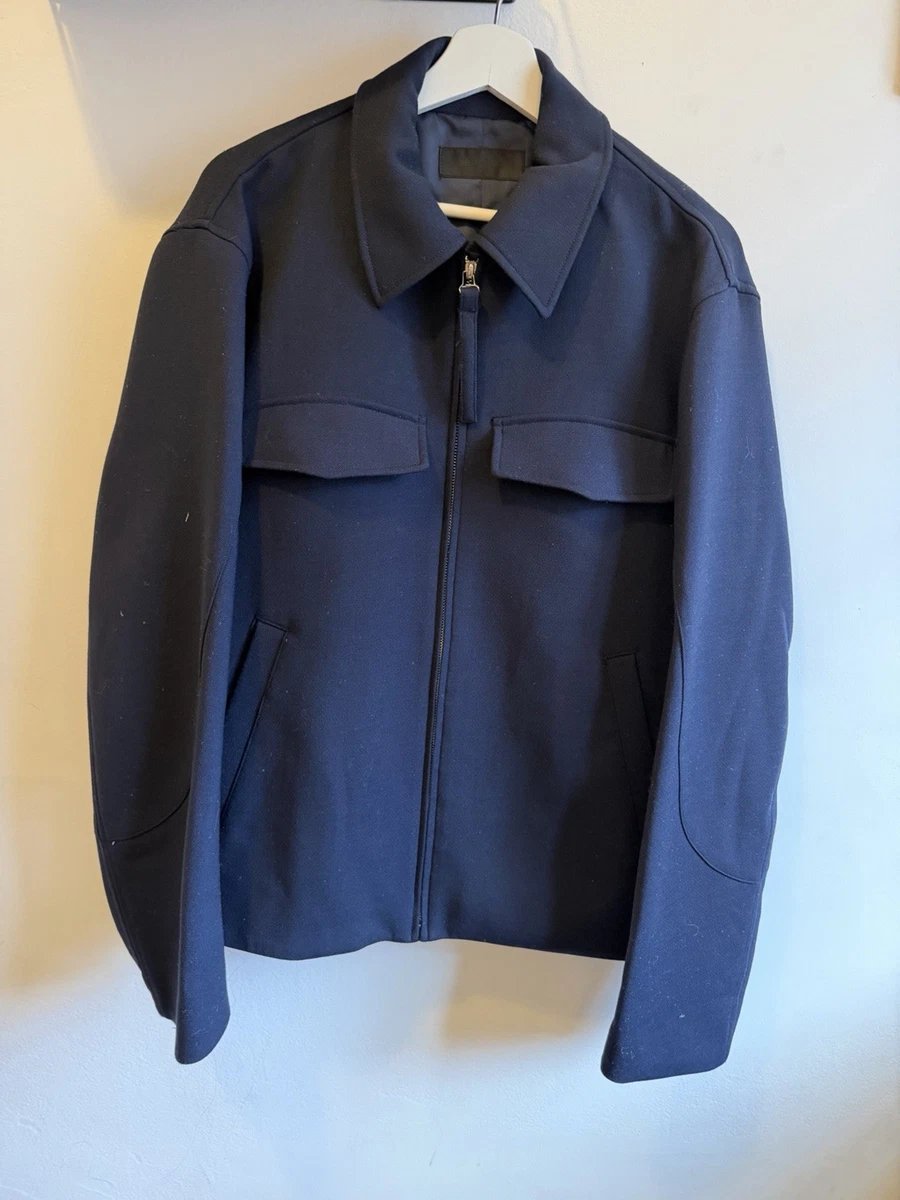 HELMUT LANG 本人期 ウールチェスターコート size 46 Navy ウール 