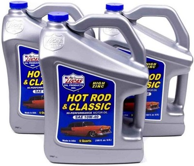 Lucas Oil 10683 Hot Rod & Classic Car SAE 10W-40 Motor Oil - 5 Quart (Pack of 3)