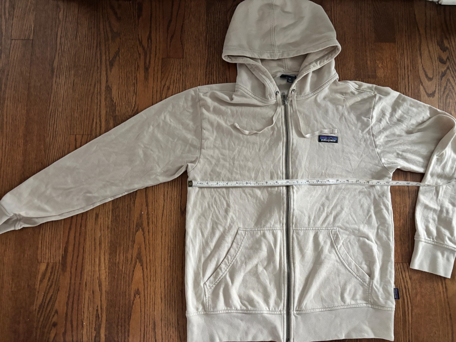 Patagonia Hoodie Mens M Beige Zip Up Organic Cotton Recycled Ahnya Sweatshirt