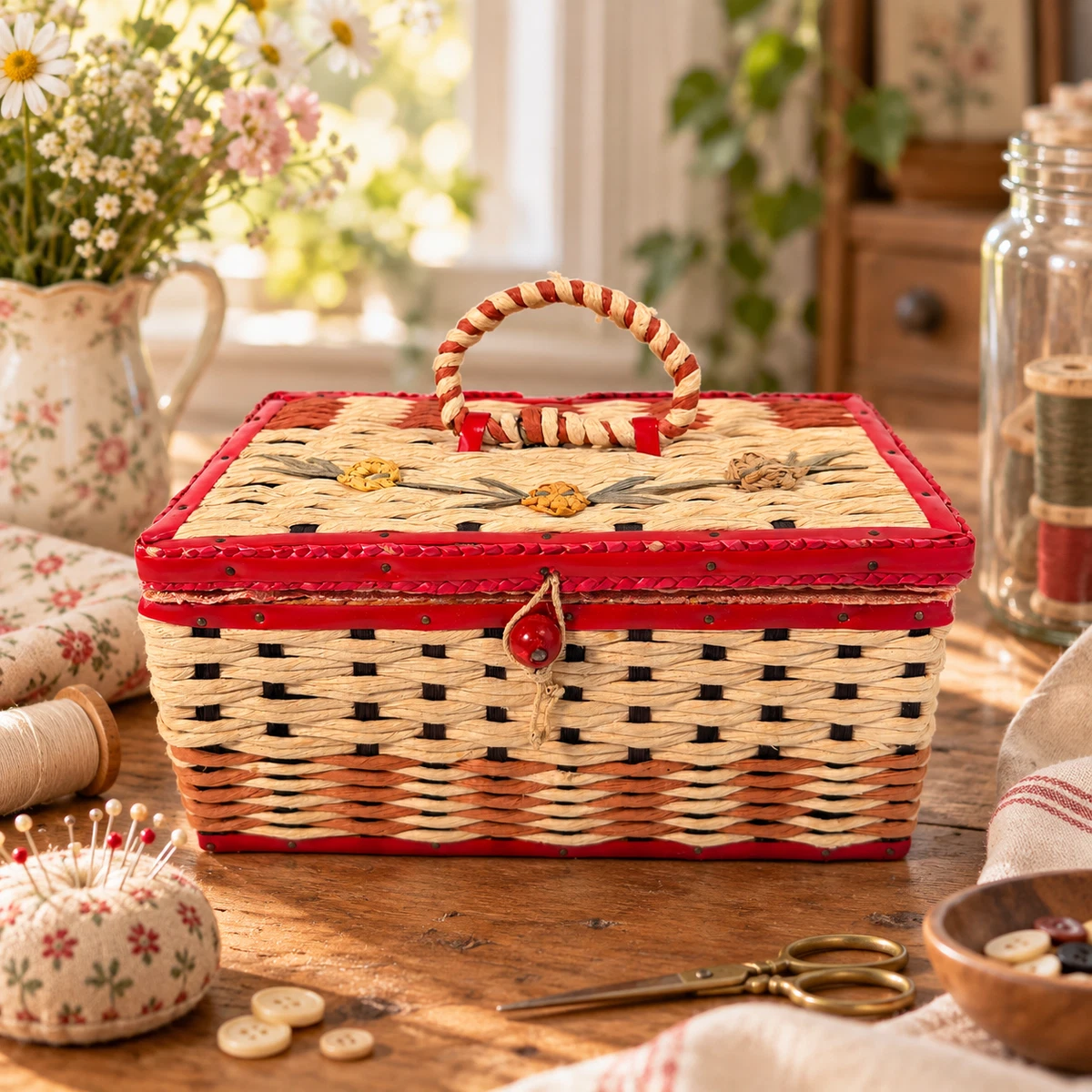 25+ Vintage Original Collectible Sewing Baskets for sale | Updated