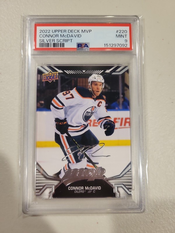 2022 Upper Deck MVP Silver Script #220 Connor McDavid PSA 9