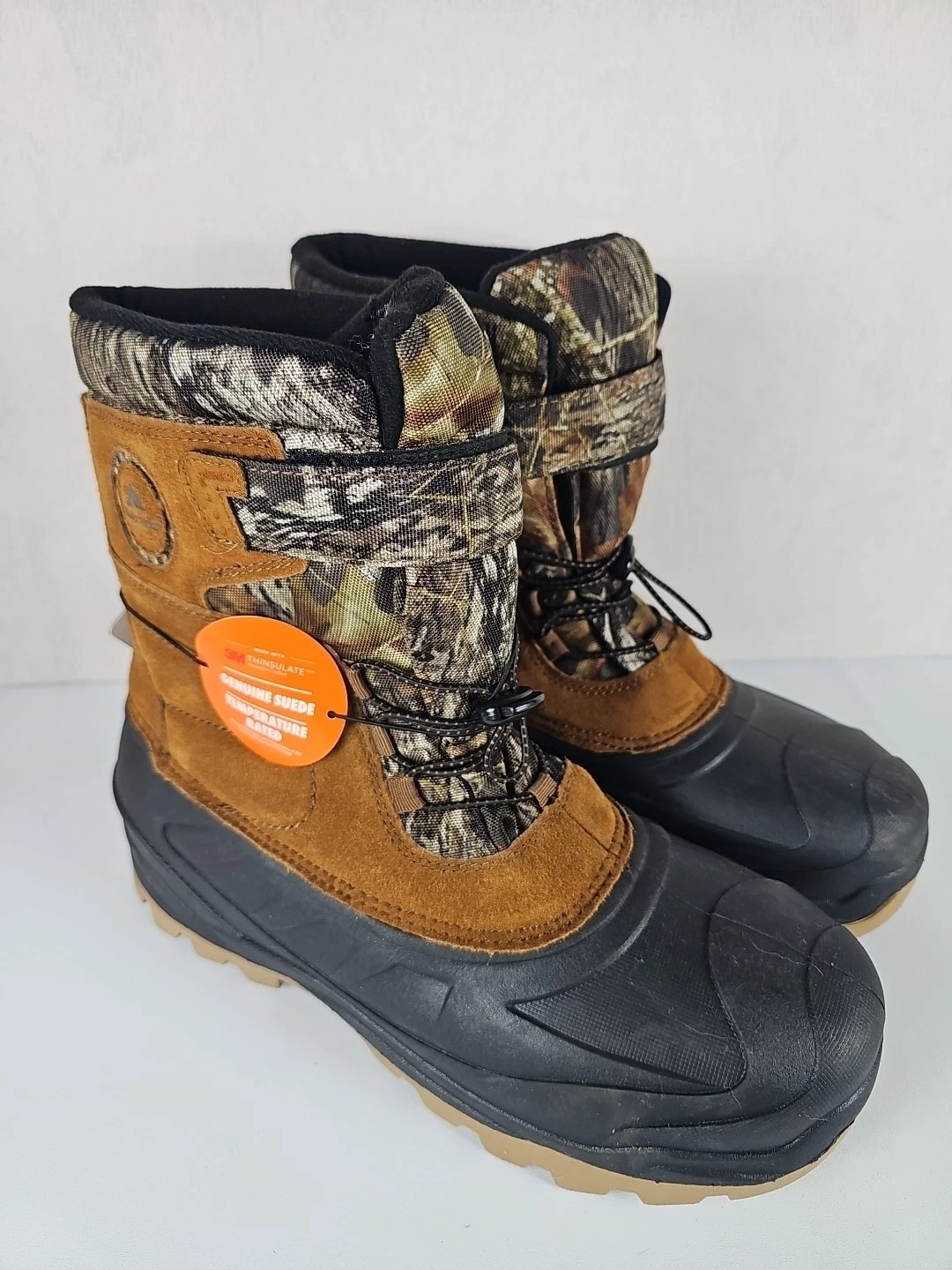 Ozark Trail Mossy Oak Men's 11 3M Thinsulate Suede Winter Snow Pac Boots NEW