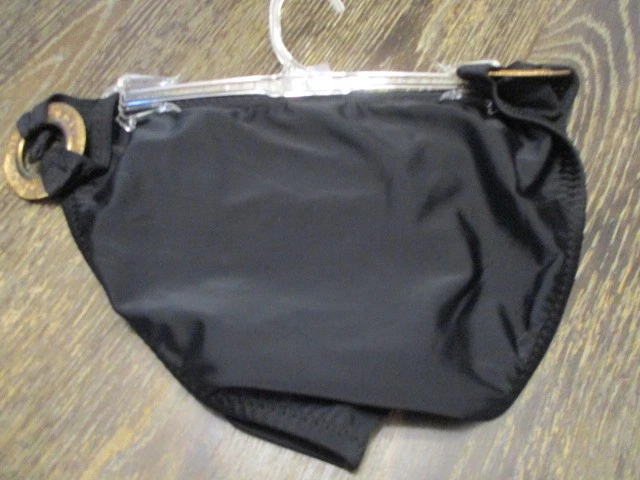 RITCHIE SWIMSUIT BOTTOMS BLACK WITH GOLD ACCENTS, SIZE L MADE IN USA, NWT - Image 4 of 4