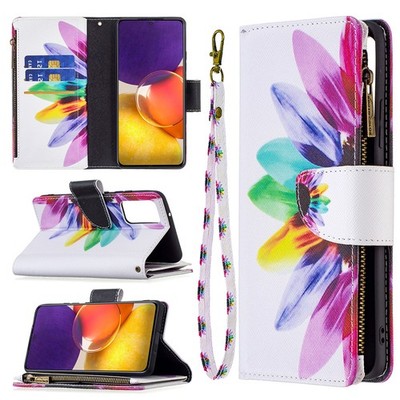 For Samsung Galaxy A32 A25 A15 A10 A03 embossed pattern zipper wallet phone case