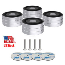 4PCS/Set HIFI Aluminium Audio Speaker Subwoofer Isolation Foot Pad Stand-Silver