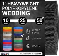 Heavyweight Polypropylene Webbing - Heavy Duty Poly Strapping for Outdoor DIY...