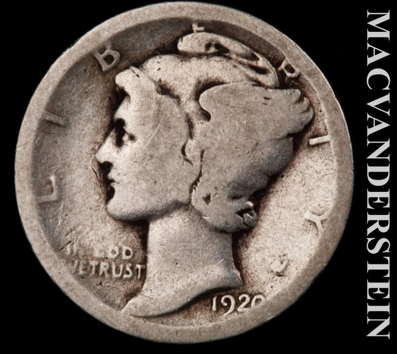 1923-S Silver Mercury Dime - Scarce  Better Date  No Reserve  #L7248