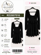 Windsor Black Ruffle Tiered Mini Dress Women’s Small