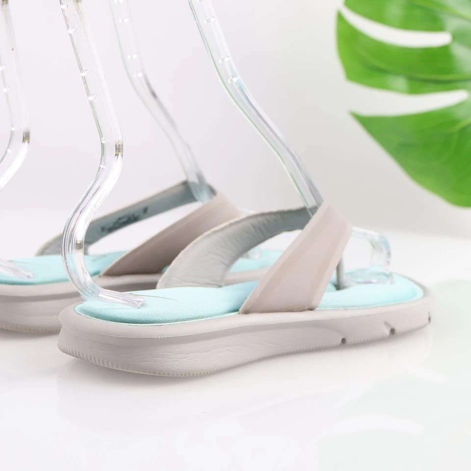 Сандалии женские Nike размер 10 серые цвет морской волны комфортные стринги шлепанцы мягкие пена - Изображение 4 из 4