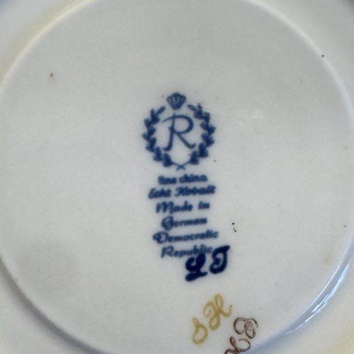 REICHENBACH Echt Kobaltblau Gold Porzellan Teetasse Untertasse Kohlrose Vintage - Bild 11 von 13
