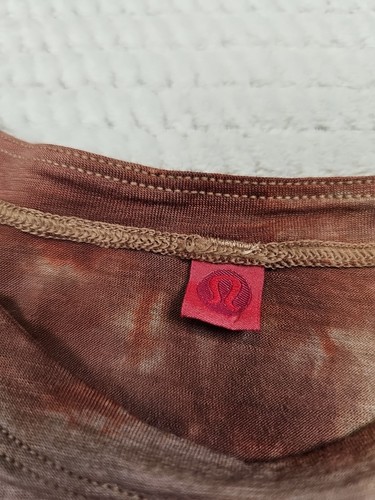 Lululemon Shirt Mens Medium Lab Wool Rusty Brown Tye Dye Long Sleeve - Picture 4 of 7