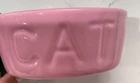 Bauer Pottery Cat Bowl Food Dish VTG 2000 Los Angeles As Is pale pink