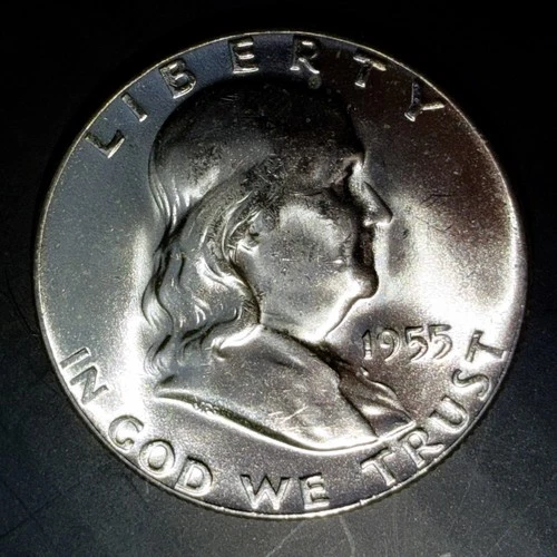1955 (P) Franklin Silver Half Dollar Brilliant Uncirculated "Key Date Coin” #9