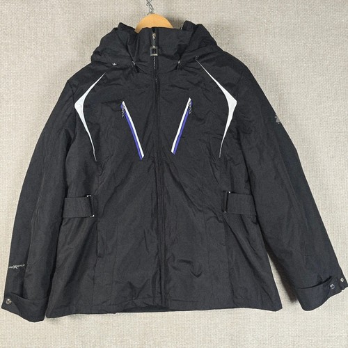 ZeroXposur Women's XL 3-in-1 Systems Jacket Black Blue Plaid Ski Winter Coat