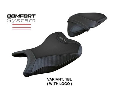 Aragon saddle cover black BL + logo TPZ comp Kawasaki Z 400 2018 2023 A9
