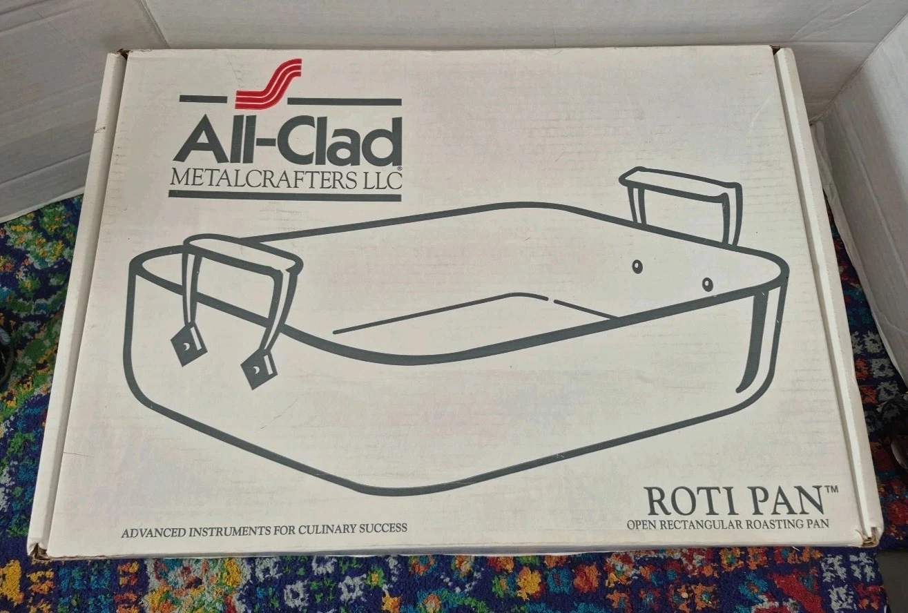 All-Clad 16" x 13" Roti Pan Stainless Steel Roaster W/ Non-Stick Rack EUC