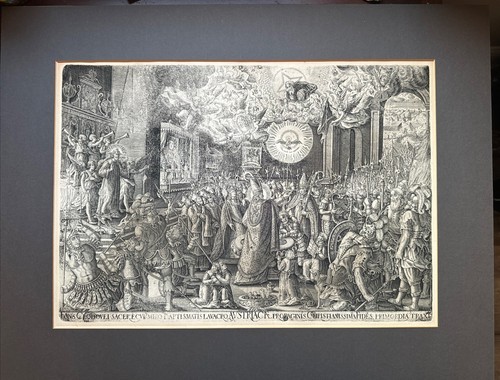 Old Master Engraving St Remigius Baptism Of Clovis ca 1700 Christ Angels - Picture 16 of 19
