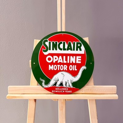Sinclair Opaline Motor Oil Metal Sign Vintage Dino Gasoline Decor 30 cm / 11.8 