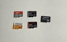 Lot of 5 64gb MicroSD Cards - Sandisk/Tested Formatted