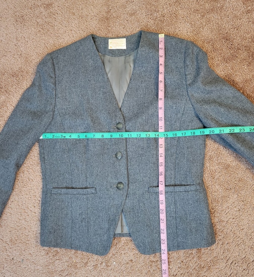 Pendleton Gray Wool 3 Button Blazer Jacket With P… - image 6