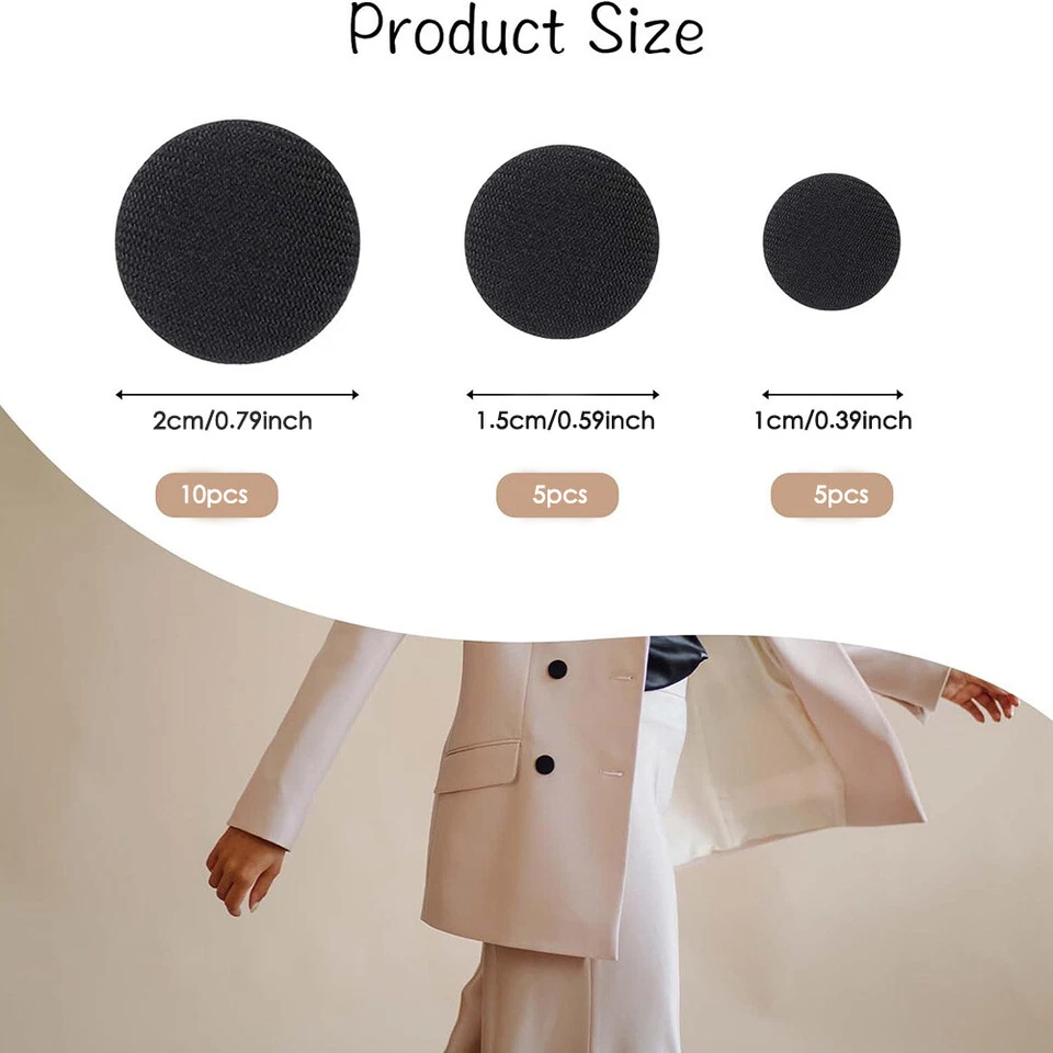 20Pcs 3 Sizes Black Satin Buttons DIY Sewing for Clothing Coat Shirt Accessories - Image 4 of 4