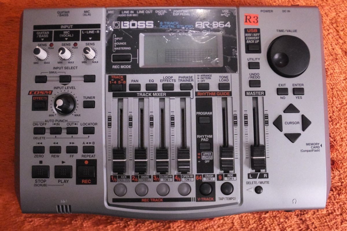 BOSS BR-864 8トラックデジタルレコーディングスタジオ Boss Br-864 8-track Digital Studio Recorder Power Ac100v for
