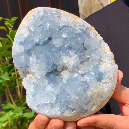 4.58LBNatural Blue Celestite heart Geode QuartzCrystal Mineral Specimen Healing - 第 6/13 張圖片