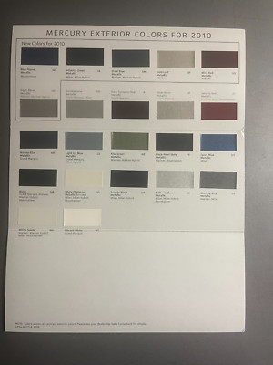 2010 Mercury Full Line Color Chart Showroom Advertising Sales Folder RARE!!