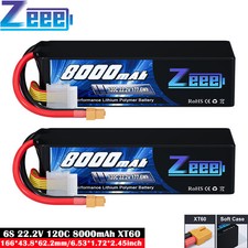 2x Zeee 22.2V 8000mAh 6S batteria lipo XT60 120C per RC auto FPV aereo droni