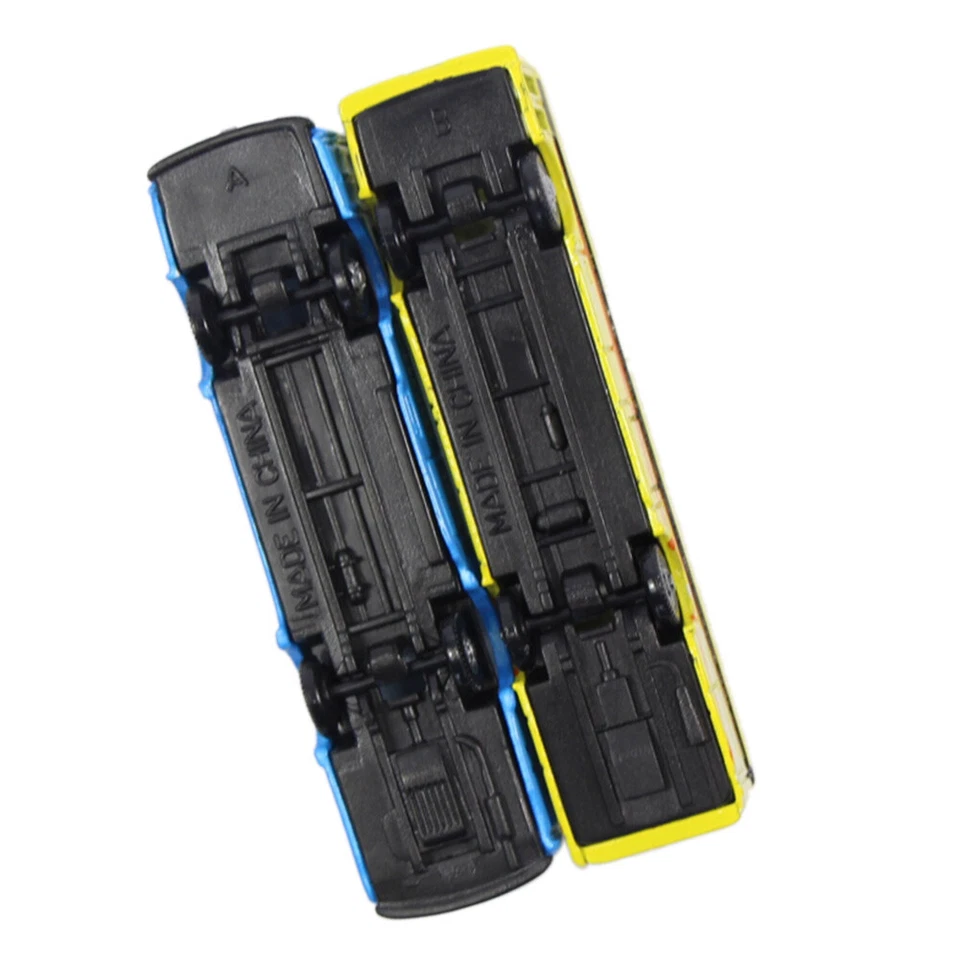 6pcs N Scale Diecast Model Buses Mini Bus 1:160 Train Layout  Free Wheels - Image 4 of 4